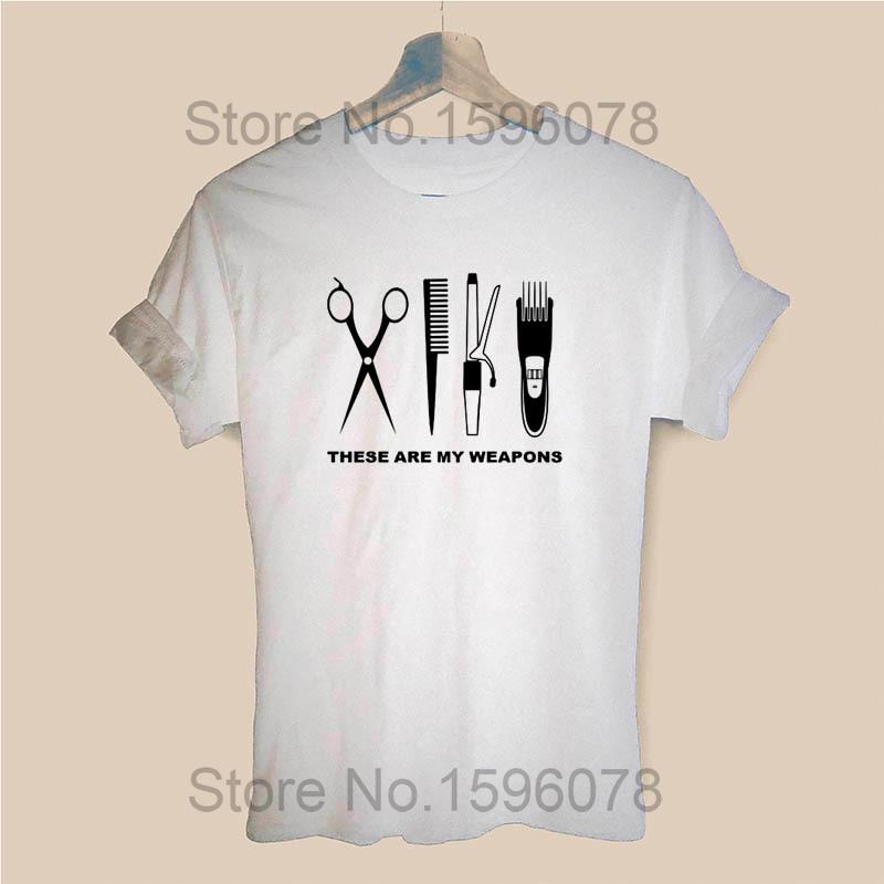Barber Weapons T Shirt Women Short Sleeve O-Neck Cotton Heartbeat of Hairdresser T-shirt Girls Woman Scissors Clothing Tops