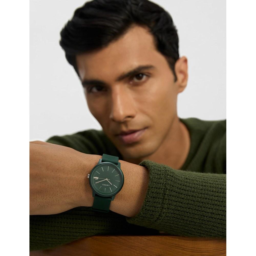Lacoste 12.12 Mové Analog Quartz Watch Men Silicone Strap Khaki