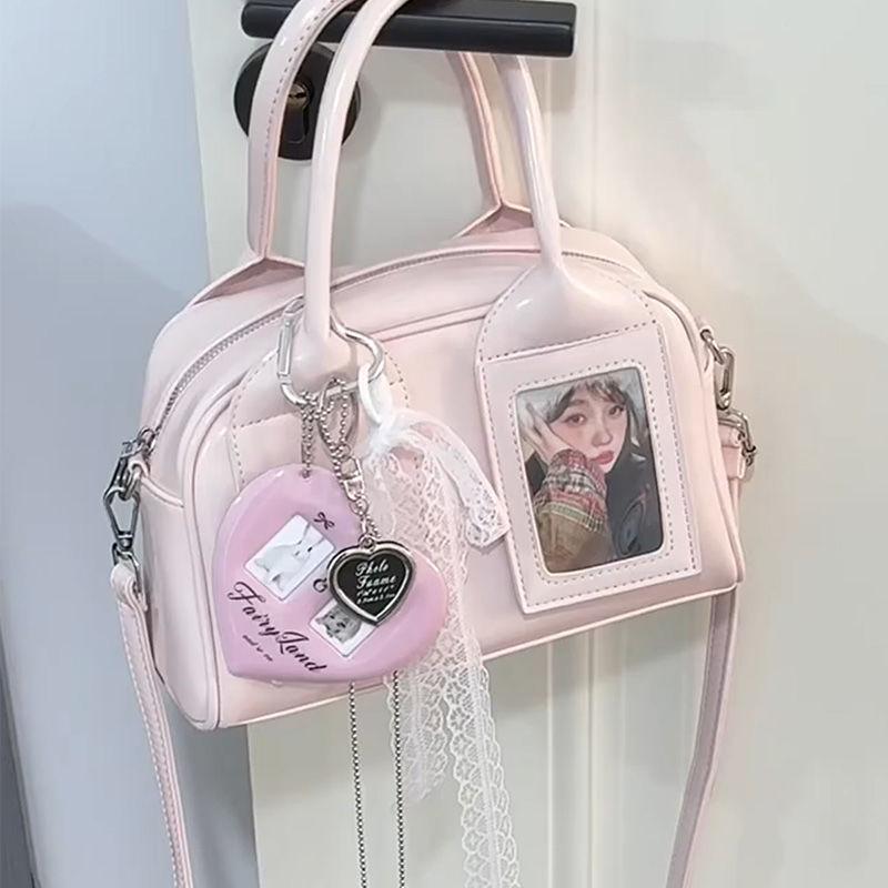 Compact Kpop Crossbody Women's Boston Pillow Bag - Small Capacity for Cards