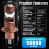 2Pcs H4 H7 LED Projector Lens Headlight Bulbs 1:1 Mini Wireless 30000LM Turbo Hi/Lo Beam Plug & Play 6500K White 12V