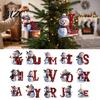 Lightweight Acrylic Keepsake Gifts 26 Letter Christmas Ornaments, 2D Flat Snowman Hanging Decoration, A-Z Gift for Family Friends Alphabet Letters