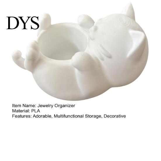 Student Desk Decorations 3D Fortune Cat Storage Box, Cute Money Jewelry Organizer Small Holder for Rings, Mini Planter Home Decor Figurine,
