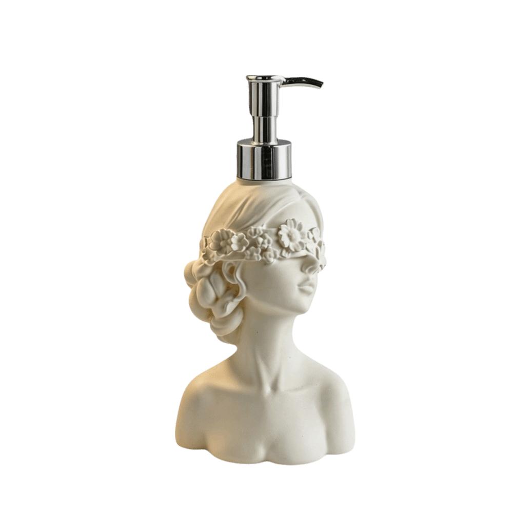 Resin Blindfold Girl Lotion Pump Vintage Bath Lotion Container Hand Sanitizer Bottle Home Decor