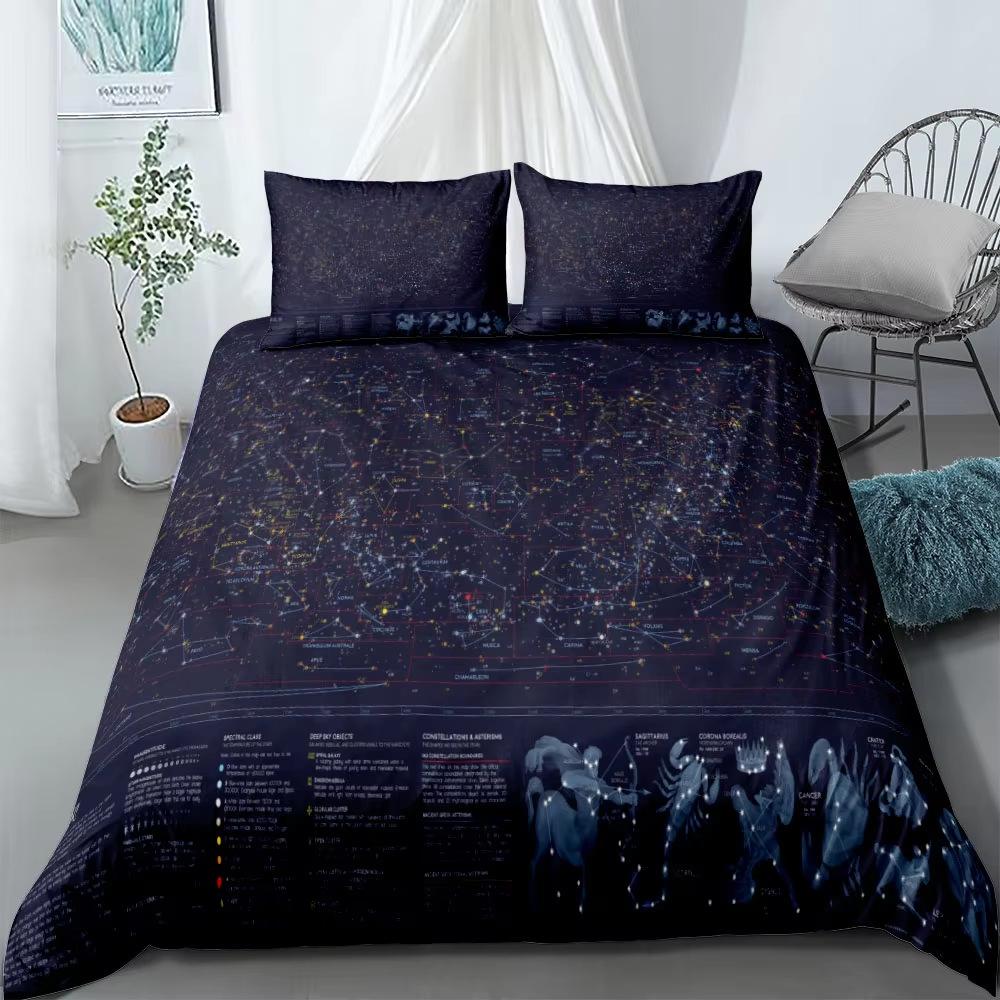 Dreamy Starry Sky Down Comforter Set - Bedding Set - 3-piece Duvet Cover Set 135*200cm