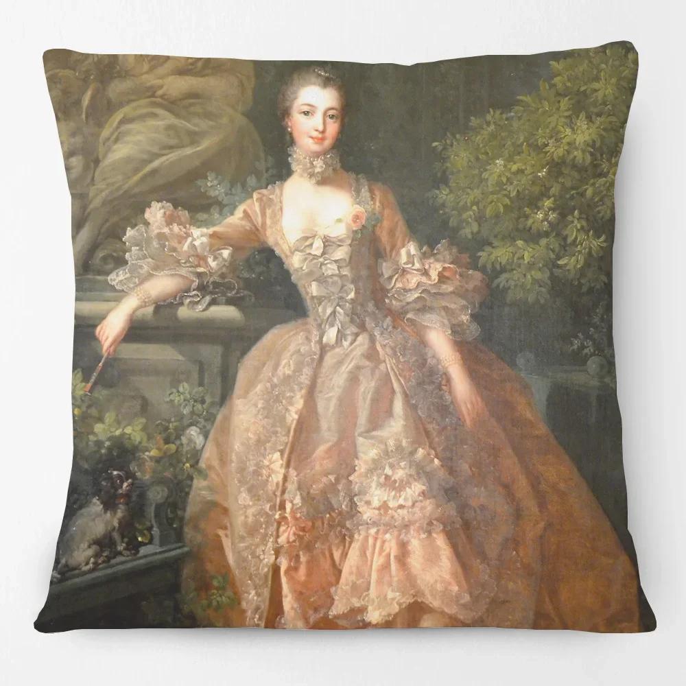 Nobles And Grand Ladies Cushion Covers European Oil Painting Woman Girls Decorative Pillow Case