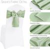20pcs 17x275cm Satin Chair Sashes Sage Green Bows Chair Cover Ribbons for Wedding Banquet Party Baby Shower Event Decorations