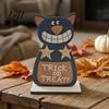 Stylish Courtyard Ornaments Cute Halloween Black Cat Pumpkin Skull Decor Vintage Boo Wooden Minimalist Home Accessories Signs Tabletop Decoration