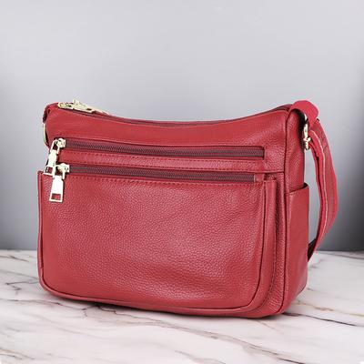 Dámska kožená crossbody taška Veľká taška Veľká kapacita Prvá vrstva hovädzej kože Všestranná taška pre ženy stredného veku