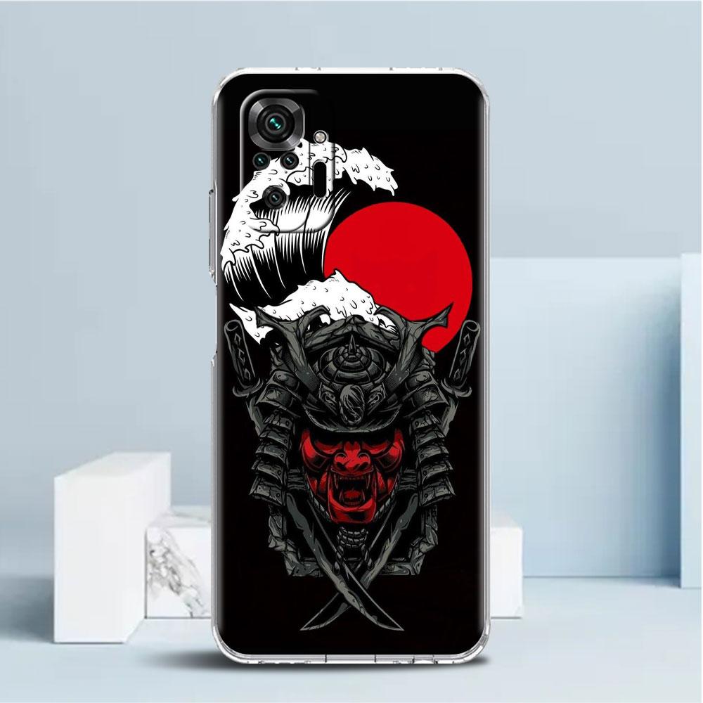 

Чехол с маской самурая Они для Xiaomi Redmi Note 11 Pro 10 9 9S 8 8T 7 9A 9C 9T 10 10C K40, прозрачный мягкий чехол из ТПУ Redmi Note 11 Pro 5G