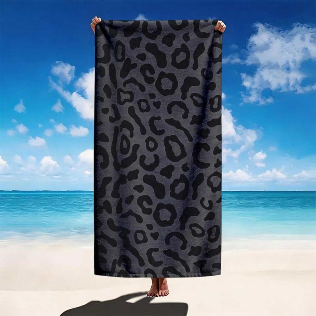 Leopard Print Beach Towel Polyester Material Durable Lightweight Portable For Beach Vacation Bath Swimming Diving Travel