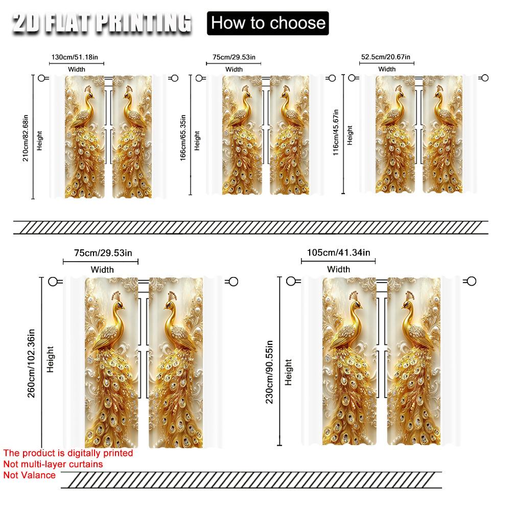2-teilig, Vorhänge Pfau (3) Vielseitiges Polyester, Ohne Strom Festliche Wanddeko Perfekt für verschiedene Raumdekor-Ästhetiken