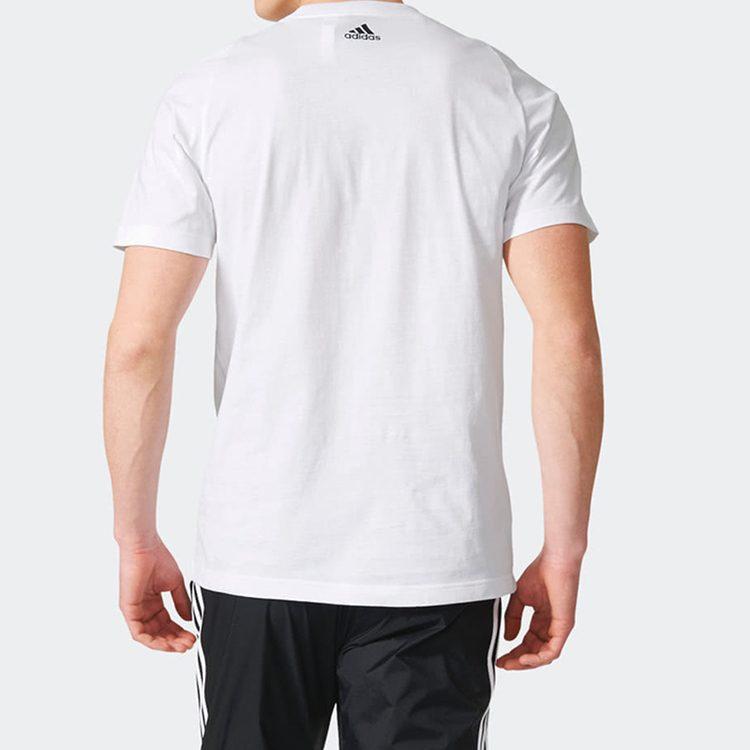 Adidas T Shirts Men's White Crew Neck Moderate Straight Fit CD4863