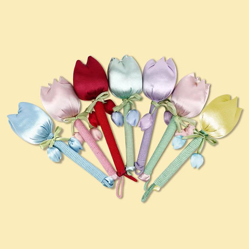 Brocade Tulip Mugwort Health Hammer: Exquisite Meridian Massage Hammer, Perfect Gift for Girls.