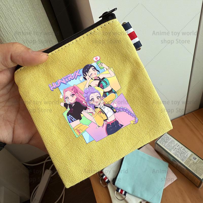 KPop Demon Hunters Makeup Bag Women Cute Anime Canvas Multicolored Pencil Case Zipper Hand-carried Finishing Storage Bags Gift