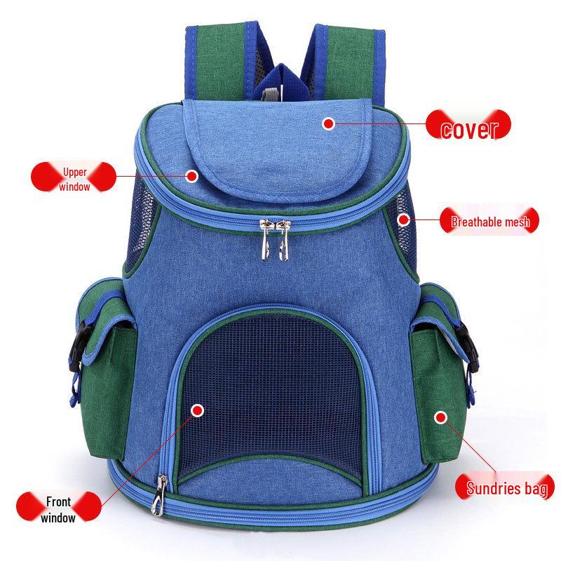 Portable Outdoor Pet Backpack: Large Capacity, Breathable Dog & Cat Bag
