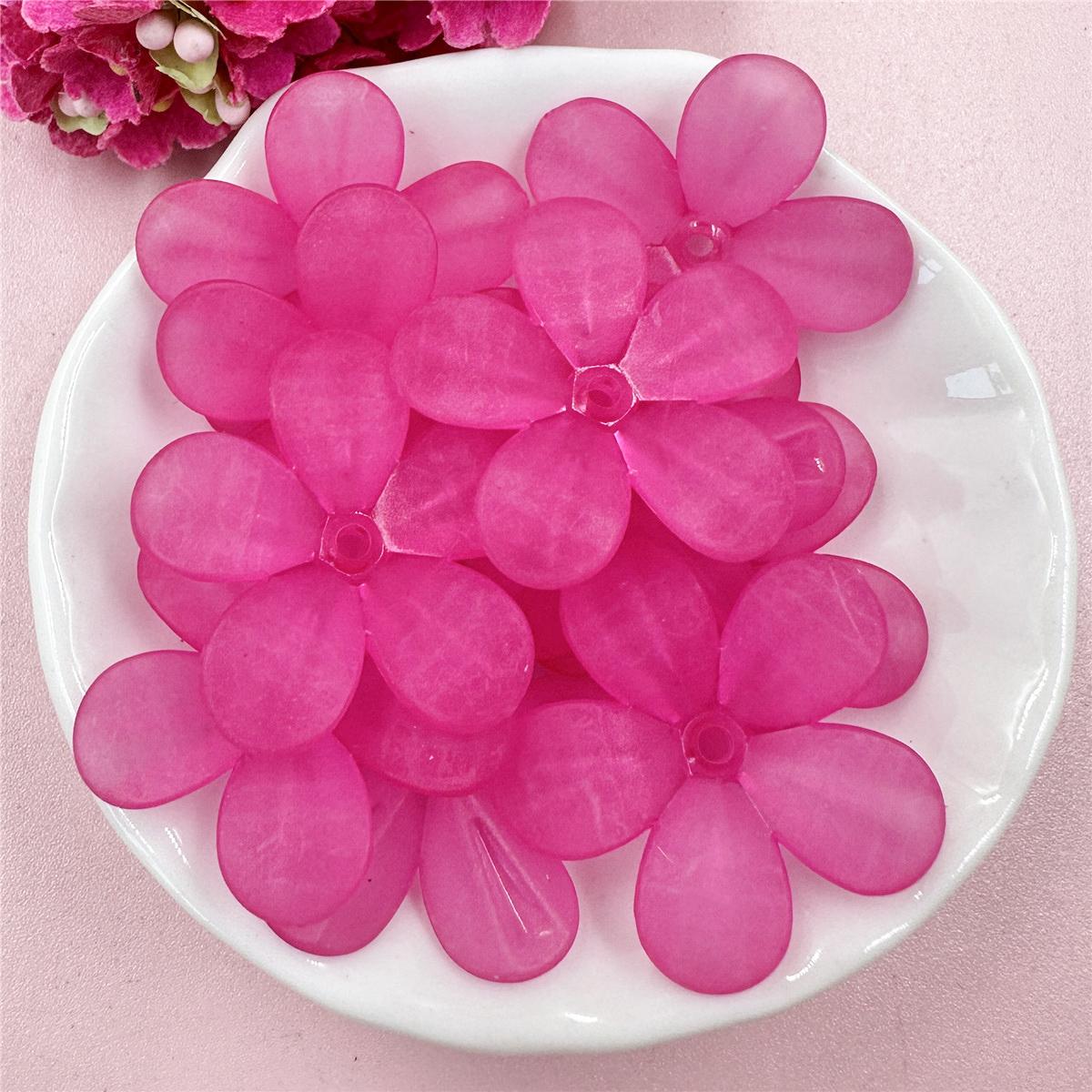 

10 шт. 29 мм акриловые матовые цветочные бусины россыпью для изготовления украшений своими руками головные уборы телефонная цепочка ручная работа розы красного