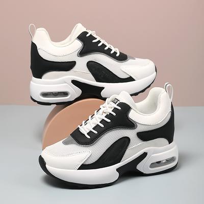 Scarpe da donna con aumento dell'altezza, scarpe sportive casual, scarpe da donna con cuscino d'aria, scarpe da donna in rete volante