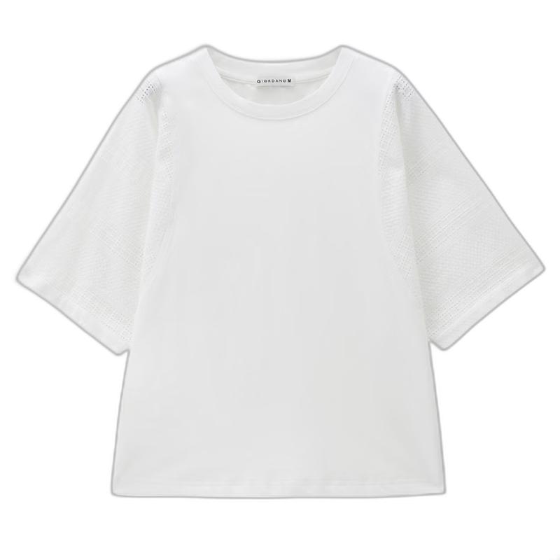 Giordano Women s Designer Patchwork Cutout Loose Fit T-Shirt S