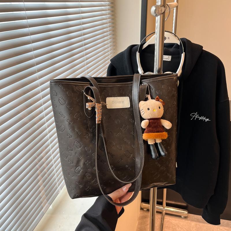 

Large capacity casual temperament retro versatile tote bag 2025 fashion trend high sense Korean version ins tide shoulder bag single pack
