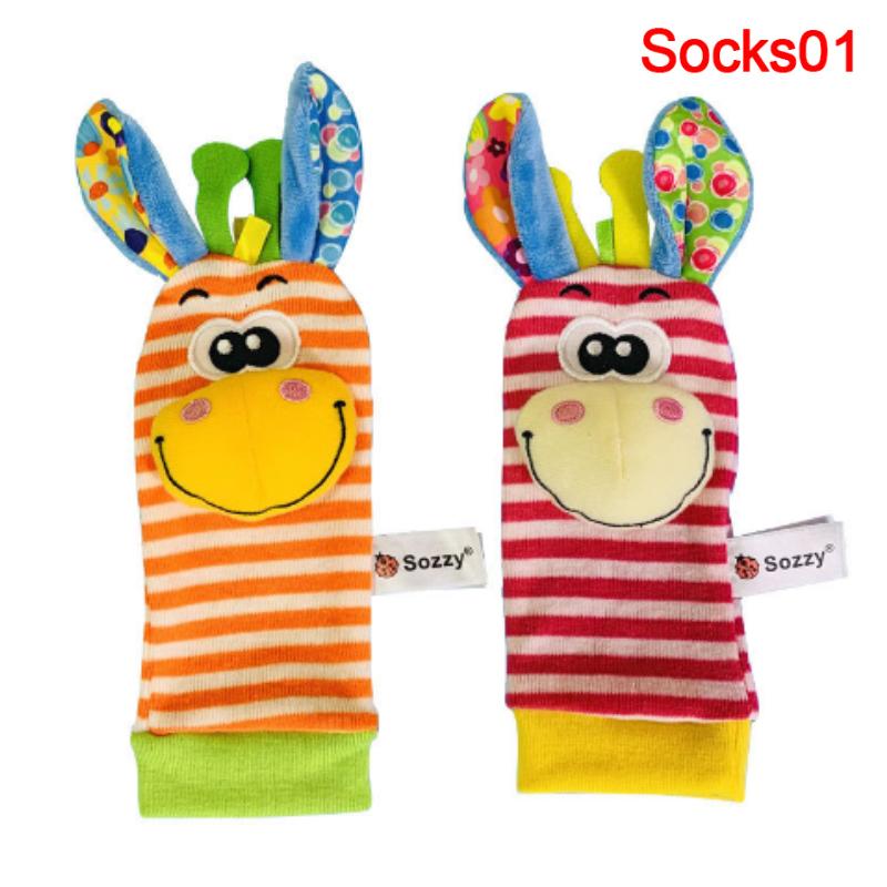 

Детские носки для младенцев, игрушки-погремушки, погремушки на запястье и носки с животными, 0–24 месяца Socks01