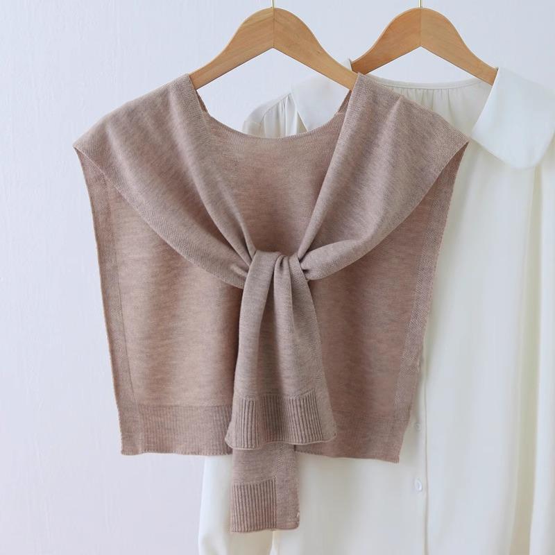Trendy Korean Style Women's Air-Conditioned Knitted Shawl – Red Sleeveless Vest for All Seasons with Neck Protection