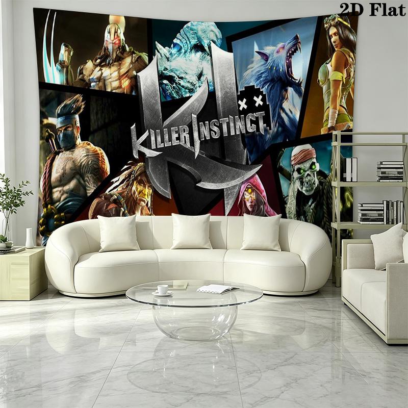 KILLER INSTINCT Wall Tapestry Aesthetic Wall Hanging Printed Fabric Blanket Decorative Tapestries for Bedroom Living Room Home Decor