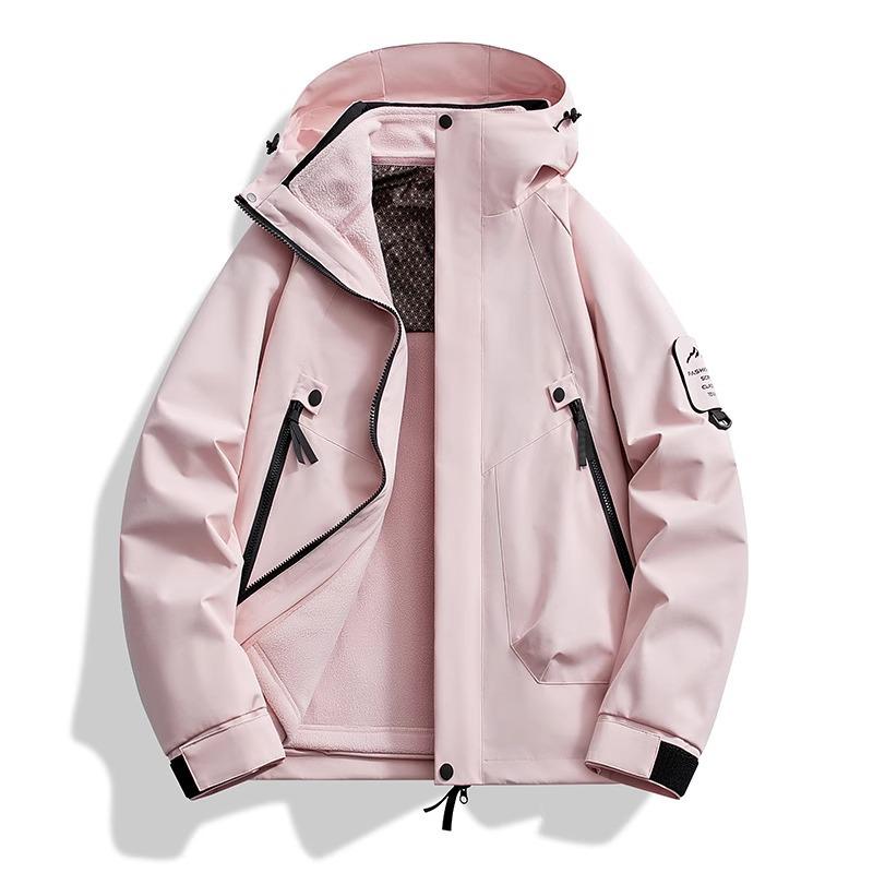 2025 Women's Windproof Fleece-Lined Detachable 3-in-1 Short Shell Jacket for Autumn & Winter Mountaineering
