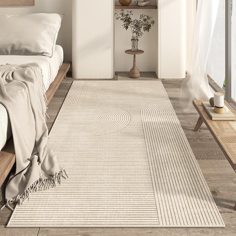 Oval Bedside Italian Minimalist Carpet Room Bedside Floor Mat Bedroom Wabi Sabi Master Bedroom Under The Bed Photo Mat