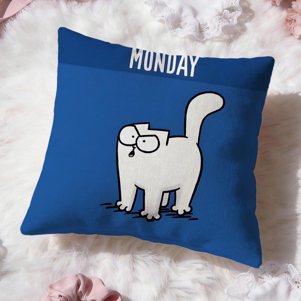 Süße Anime S-Simons Katze Kissenbezug Premium Komfort Wendbare Kissenhülle -Zwei in Einem Design für Jeden Raum & Autoinnenraum