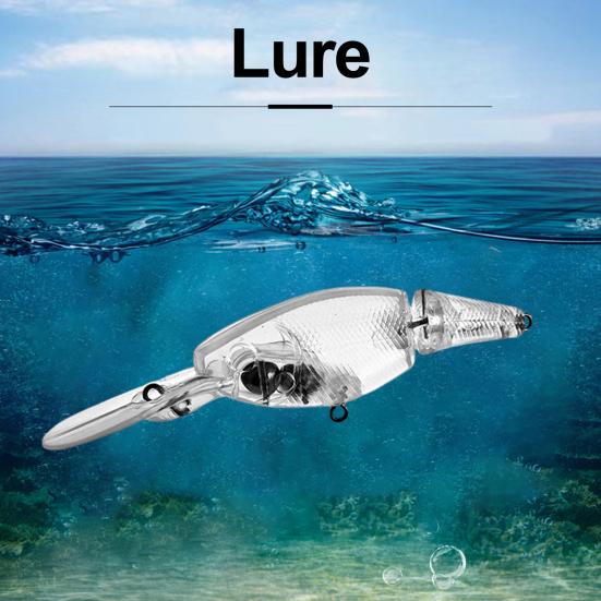 Hard Bait Fishing Lure Realistic Looking Transparent Design Streamlined Body Compact Portable Artificial Lure Fake Bait