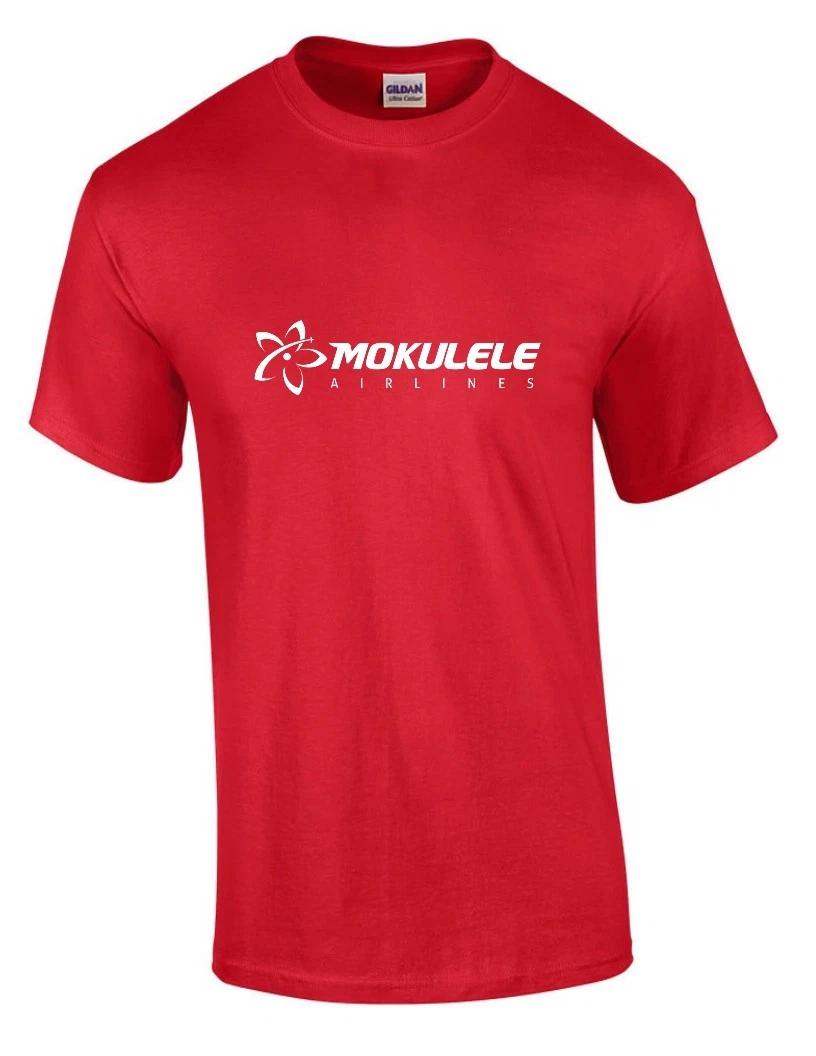 Mokulele Airlines white Logo US Hawaiian Aviation Red Cotton T-Shirt S