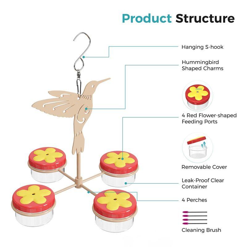 M-Modern-Hummingbird Feeders For Outdoors Hanging Plastic Hummingbird Feeders Imitation Of Flowers Detachable Bird Feeders