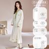 Pajamas Women Spring And Autumn Pure Cotton Long-Sleeved Medium And Long Skirts Cute Fairy Style Pajamas Gauze Can Be Worn Outside