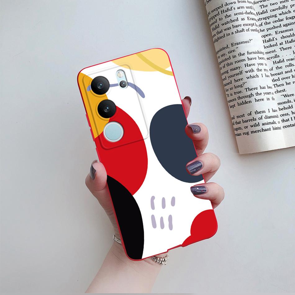For Vivo V29 5G Global Version Phone Case Couple Cute Cartoon Flower Back Shell Etui For Vivo V29 V 29 V2250 Soft Silicone Cover