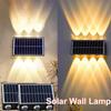 Zewnętrzny Reflektor 4/6/8 LED Solarna Lampa Ścienna Oświetlenie Górne i Dolne Zasilany Słońcem Wodoodporny Lampa Uliczna na Balkon Podwórko