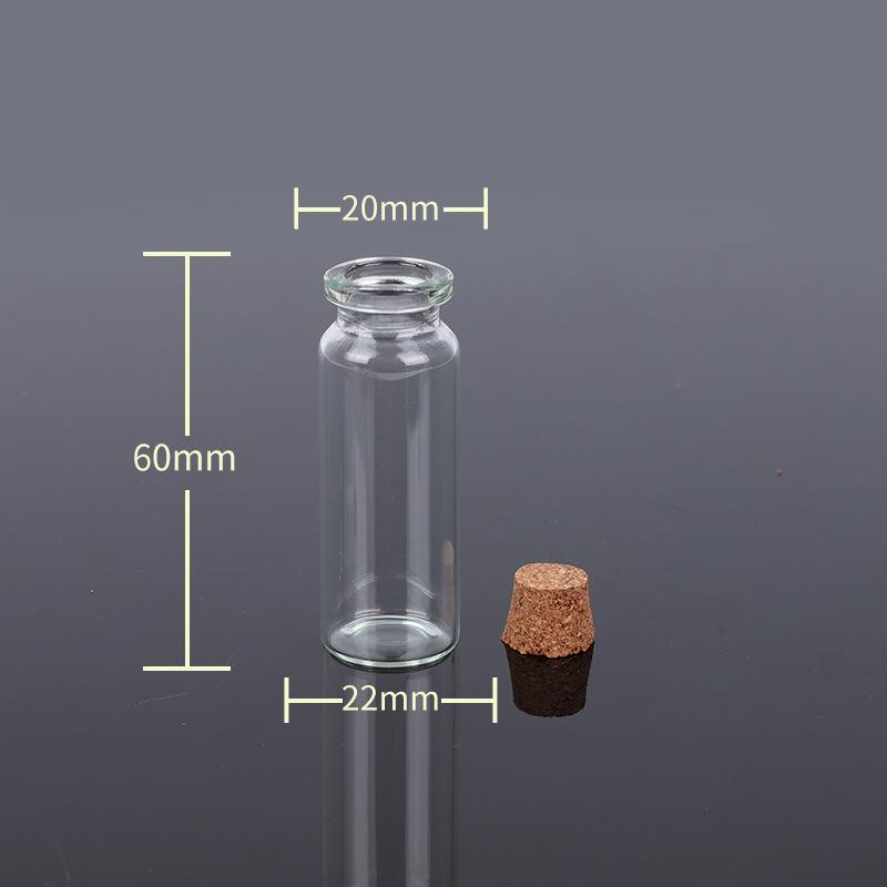 Transparent Glass Sealed Decoration Vial Cork Stopper Lid Storage Subpackage Bottle Multi Purpose Small Capacity Reagent Bottles