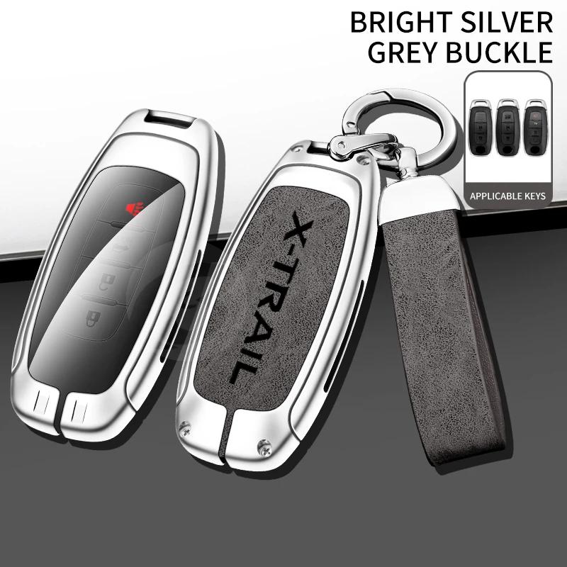 Zinc Alloy Car Key Case Cover For Nissan X-Trail T30 T31 T32 T33 Key Shell Protector Bag With Keychain Interior Accessories