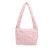 New autumn and winter plush handbag small square bag shoulder bag large capacity solid color personalized niche design