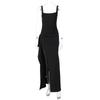 Damen Mode Sexy Rückenfrei Hoher Schlitz Spaghettiträger Langes Abendkleid