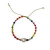 KKBEAD Rainbow Gradient Crystal Bracelet with Freshwater Pearls – Adjustable Spring/Summer Jewelry.