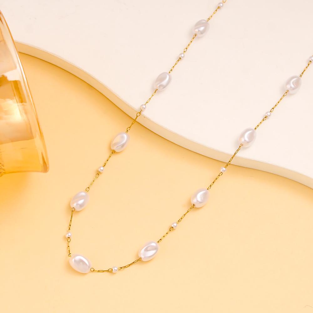 Retro Pearl Beaded Bracelet Necklace - Elegant Light Luxury Collarbone Jewelry