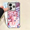 Darling Zero Two 02 Anime Plating Phone Case For Xiaomi Redmi Note 14 15 Pro Plus 13 12 11 11S 11T 10 9S 9 5G Anti-Fall Airabag