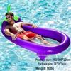 Inflatable PVC Float Recliner: Foldable Striped Swimming Bed