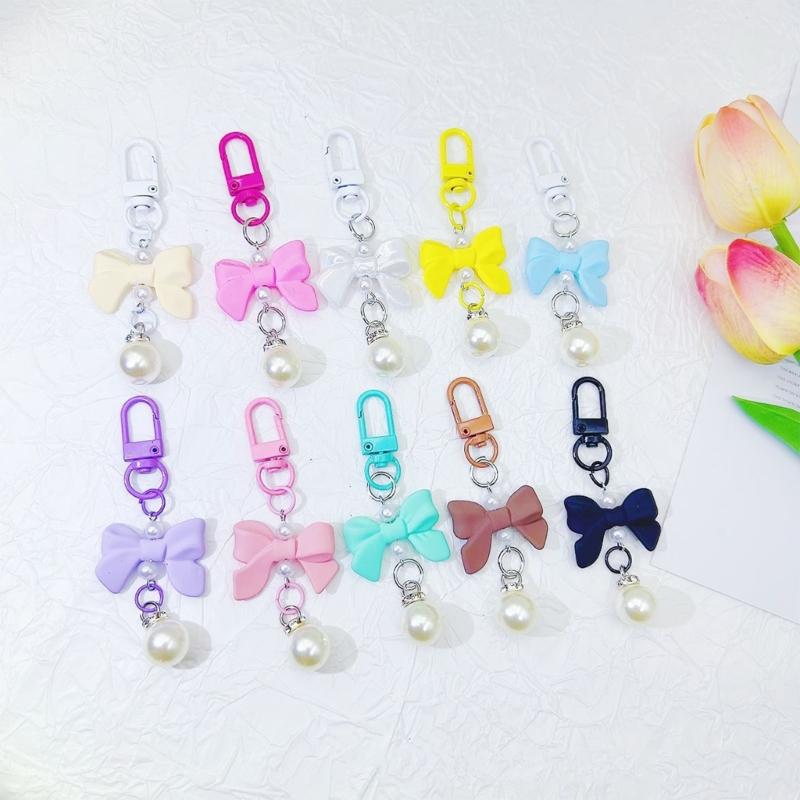 Cute Bowknot Pearls Cellphone Charm Stylish Short Pendant Jewelry Lanyard Ornaments Suitable For Phone Strap Accessories