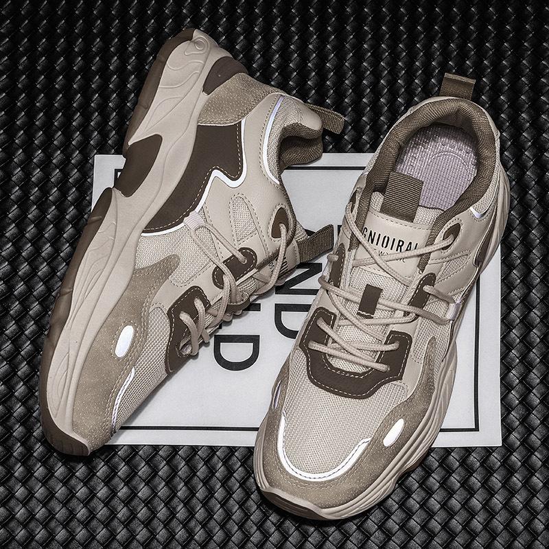 

Осенне-зимняя мужская обувь молодежная универсальная спортивная повседневная для бега с внутренней платформой обувь для папы 44 бежевый