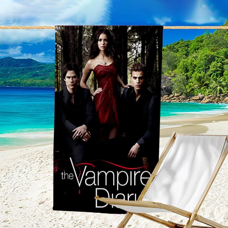 Ultra-Soft Beach Towel with Vampire Diaries Theme,Ideal for Pool - Camping, Diving - Perfect Travel Essential, Vibrant Beach Towel.