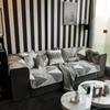 Nordic Black White Plaid Sofa Covers Cotton Soft Cushion Case Modern Four Seasons Non-slip Sofas Towel L-shaped Home Protective
