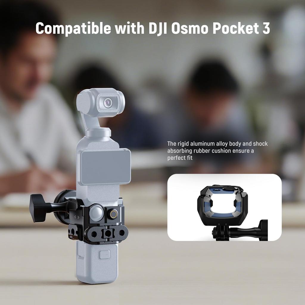 NEEWER AC009 PRO Kamerakäfig Action-Kamera-Adapter Kompatibel mit Osmo Pocket 3 Action Magnetische Aluminiumlegierung Gimbal Video-Käfig mit Schraube und Kalt