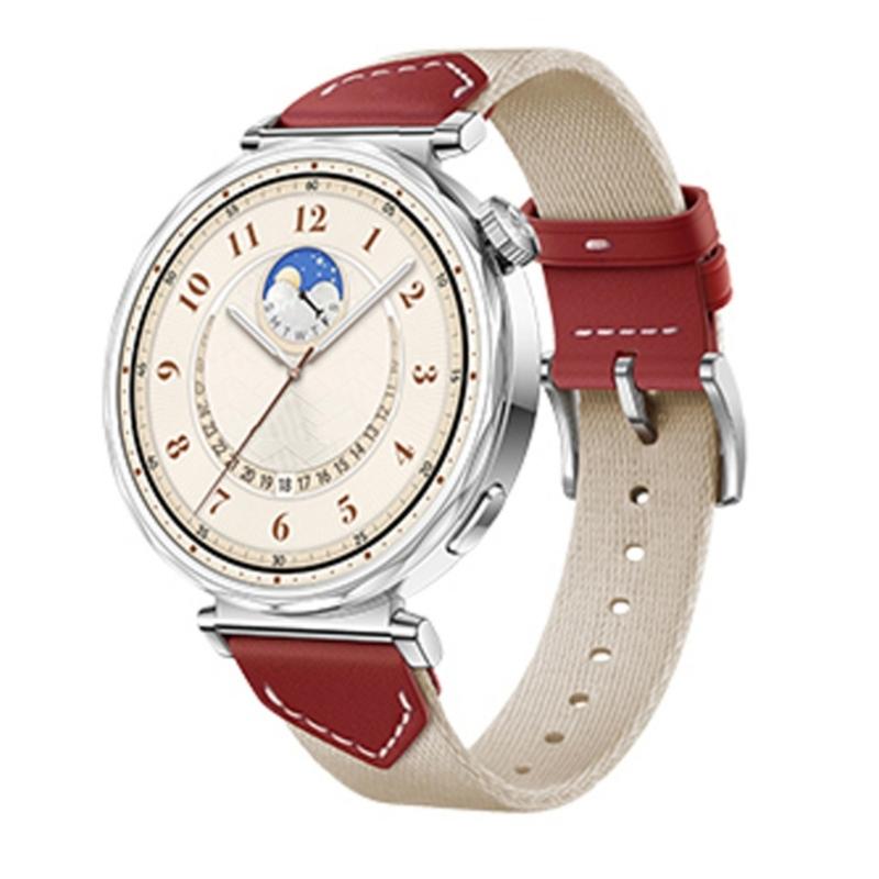 Woven Band Elegant Leather Nylon Blend Stylish Composite Weave Strap Unisex Smartwatch Strap Stylish Watch Strap for GT5