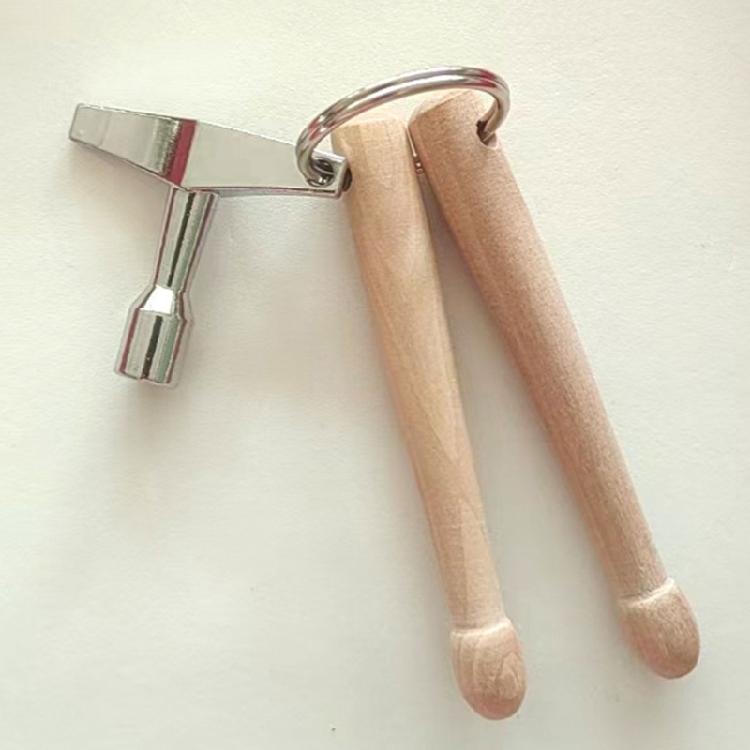 Professional Percussion Keychain Combo Wooden Sticks And Adjustable Lock Portables Music Accessory